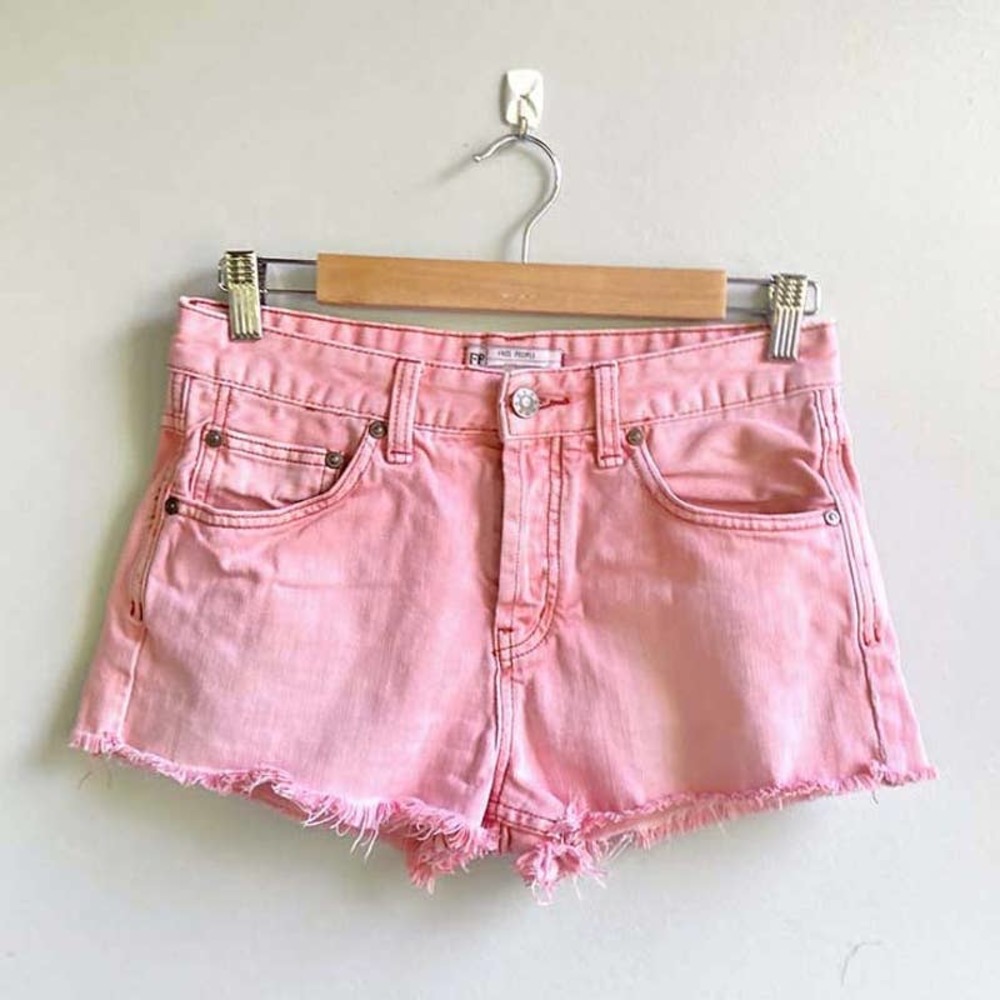 Free People High Rise Pink Cutoff Shorts Size 26